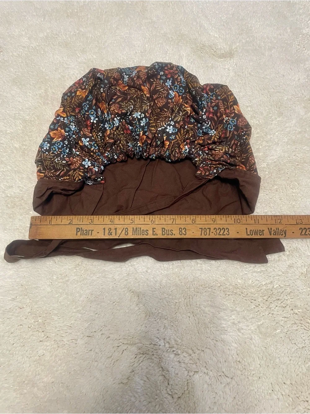 Bonnet Surgical Scrub Cap Handmade Fall Floral | Like New Tie Back